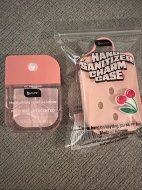 Watermelon Moisturizing Hand Sanitizer with Pink Silicone Cherry Charm Case
